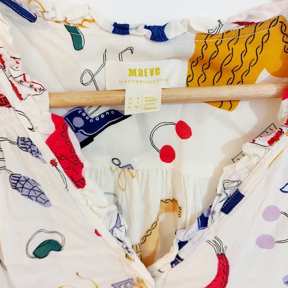 Maeve Anthro Snow Day Print Blouse - Picture 7 of 13